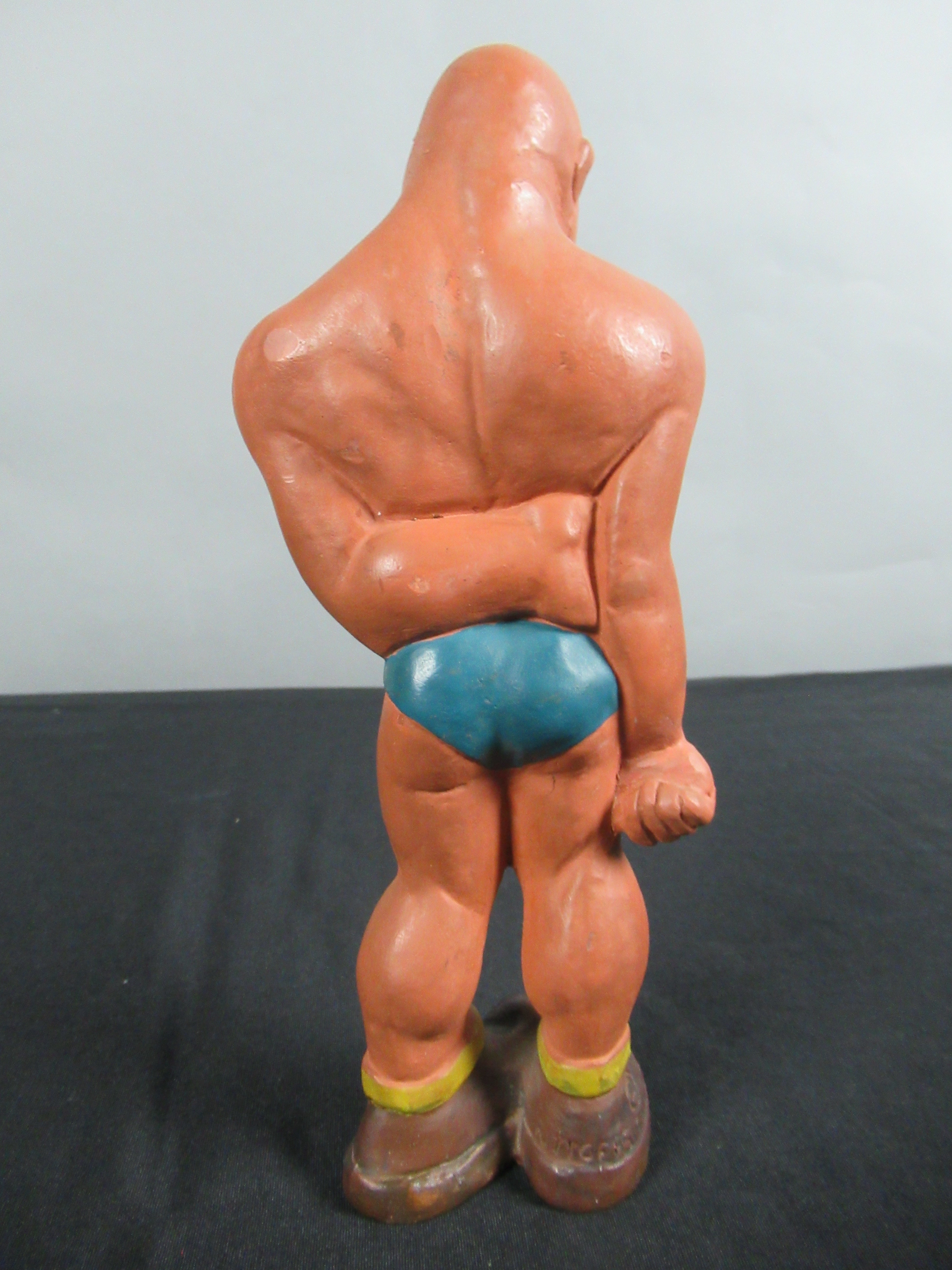 VINTAGE Wrestling Figure Trio Set - L. L. Rittgers (c. 1940s) Collectible Sport Chalkware Statuettes